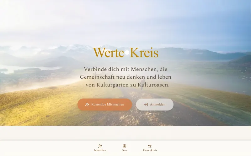 Aperçu de WerteKreis — communauté pour rencontrer des personnes partageant les mêmes valeurs