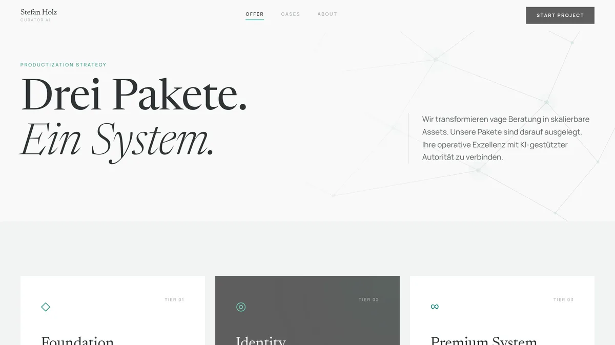 Stefan Holz, Curator AI, stratégie de productisation et systèmes KI
