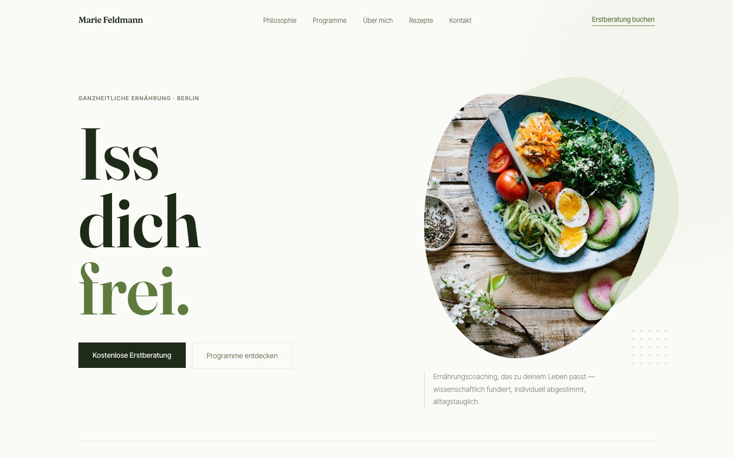Marie Feldmann, coaching nutritionnel holistique à Berlin