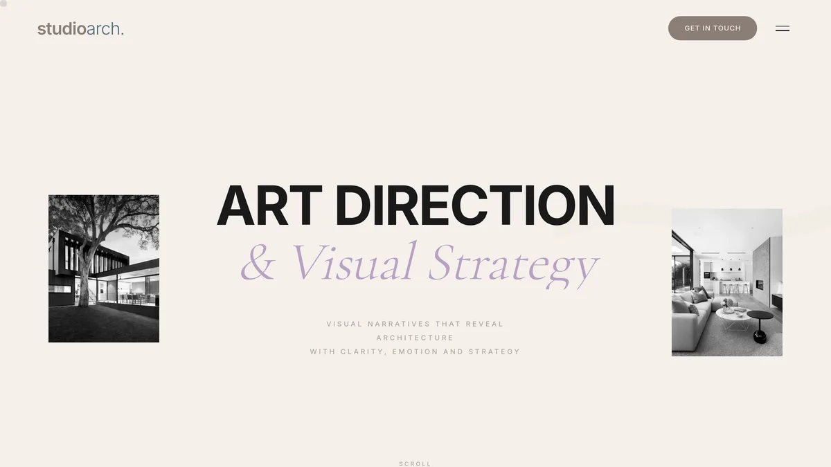 Studio Arch, portfolio architecture, direction artistique et stratégie visuelle